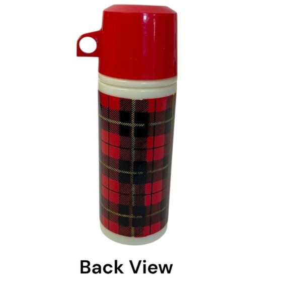Avon Red Plaid Thermos Decanter 3 OZ Glass Bottle Vintage Collectible 1979 - Picture 14 of 15